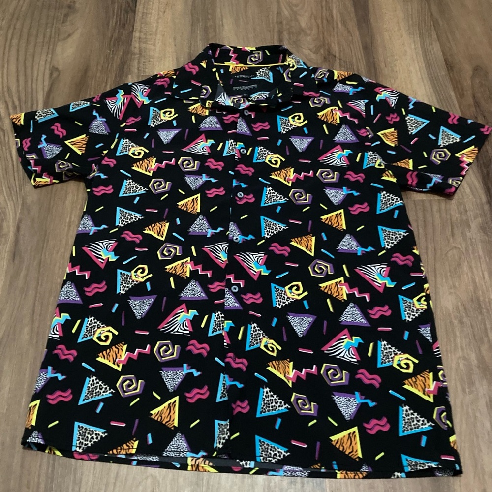 Drill Clothing Beach Hawaiian 90s Print Short Sleeve Button Up